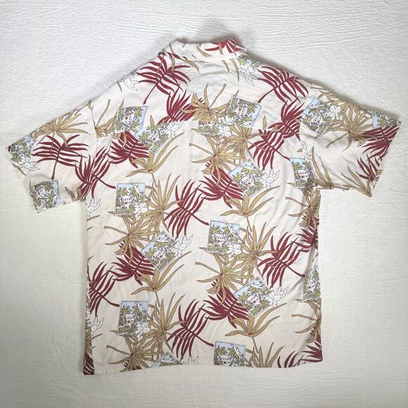 Linea Dome Shirt MensL Floral Hawaiian Button Up Short Sleeve Rayon Aloha Resort - Picture 3 of 7
